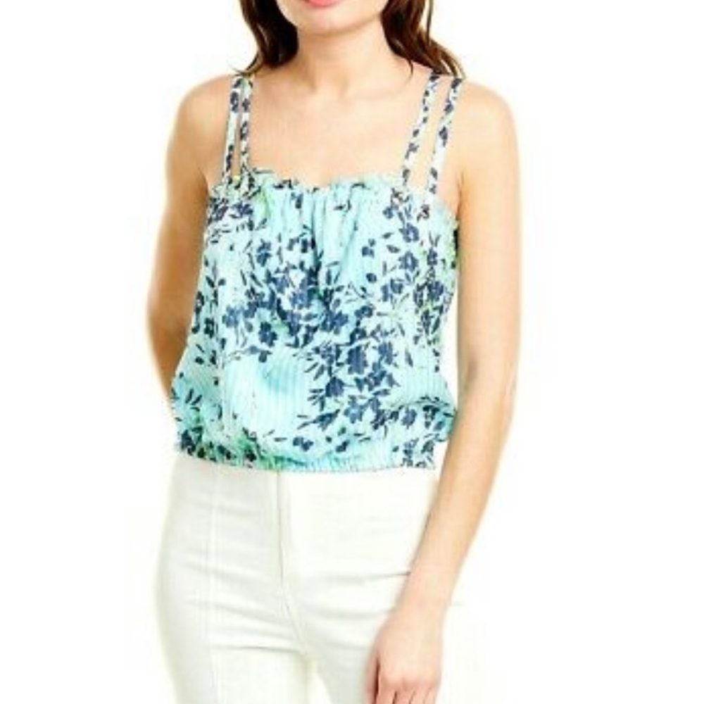 Ramy Brook ‼️SALE‼️ Siena Silk Top in Floral Blue Print—NWT